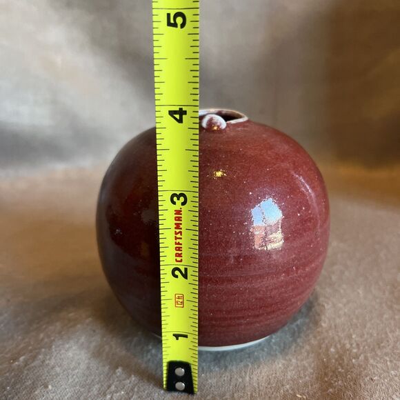 Vintage Chinese Red Ox Blood Glazed Porcelain Water Pot Small Bud Vase 2021 - Picture 8 of 10